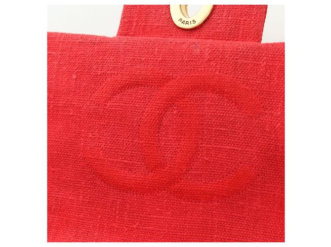 CHANEL Grande Borsa a Spalla Matelassé 35 in Tela Oro Rosso CC Auth BAZ742V D'oro - vista 19
