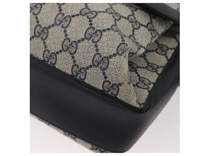 Gucci Borsa GG Supreme Sherry Line in PVC Blu Navy Oro Rosso 904 02 084 Auth SW2212 D'oro - vista 15