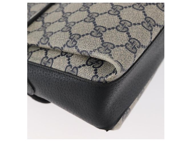 Gucci Borsa GG Supreme Sherry Line in PVC Blu Navy Oro Rosso 904 02 084 Auth SW2212 D'oro - vista 16
