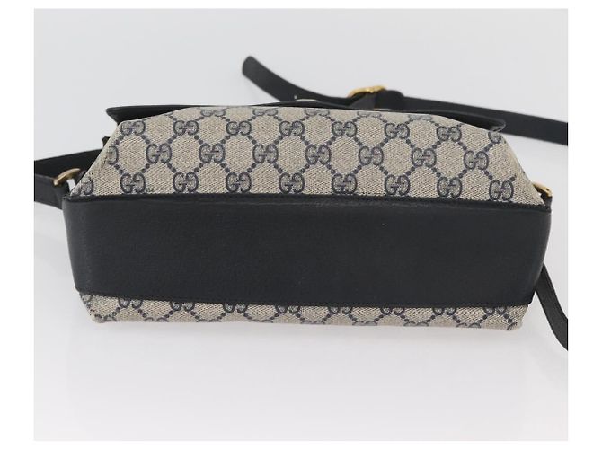 Gucci Borsa GG Supreme Sherry Line in PVC Blu Navy Oro Rosso 904 02 084 Auth SW2212 D'oro - vista 5