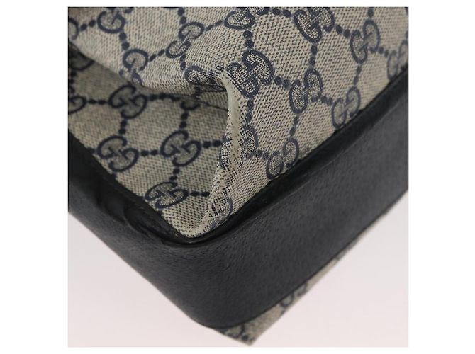 Gucci Borsa GG Supreme Sherry Line in PVC Blu Navy Oro Rosso 904 02 084 Auth SW2212 D'oro - vista 8