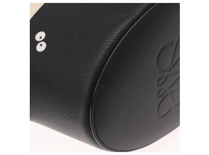 LOEWE - Ghibli Il Mio Vicino Totoro Borsa Secchiello Nera Profonda in Tela Auth 167150SM Marrone - vista 17