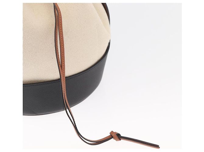 LOEWE - Ghibli Il Mio Vicino Totoro Borsa Secchiello Nera Profonda in Tela Auth 167150SM Marrone - vista 19
