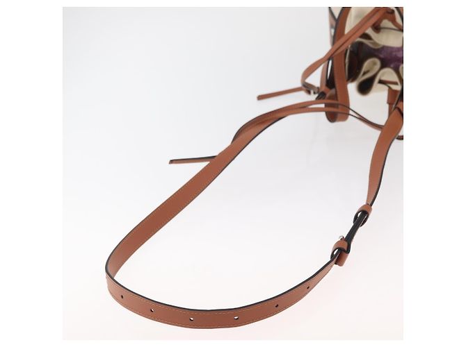 LOEWE - Ghibli Il Mio Vicino Totoro Borsa Secchiello Nera Profonda in Tela Auth 167150SM Marrone - vista 8