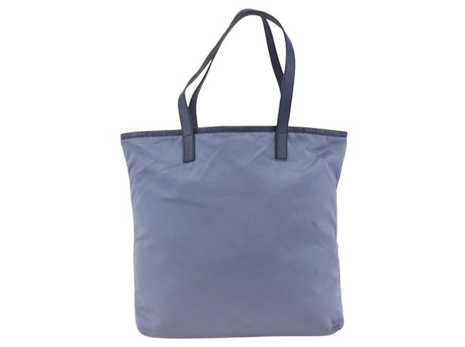 PRADA Tote Bag aus Nylon und Leder hellblau silber authentisch 174547 - Ansicht 2