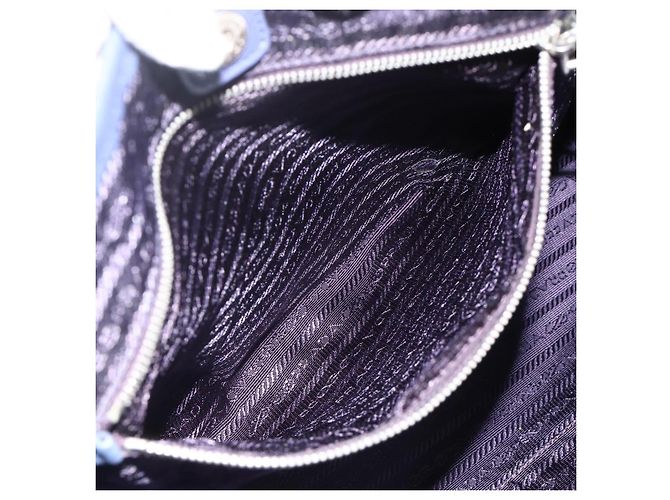 PRADA Tote Bag aus Nylon und Leder hellblau silber authentisch 174547 - Ansicht 21
