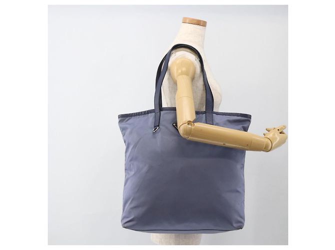PRADA Tote Bag aus Nylon und Leder hellblau silber authentisch 174547 - Ansicht 23