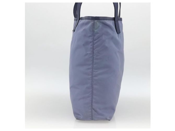 PRADA Tote Bag aus Nylon und Leder hellblau silber authentisch 174547 - Ansicht 4