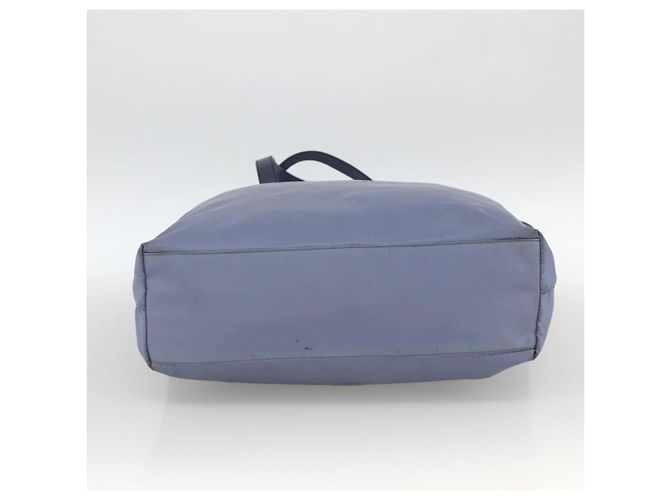 PRADA Tote Bag aus Nylon und Leder hellblau silber authentisch 174547 - Ansicht 5