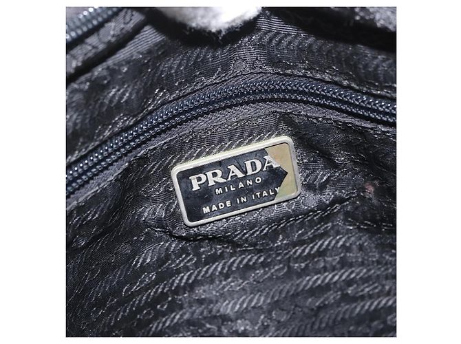 Tote PRADA Plastikkettentasche Nylon Khaki Silber Auth 174554 - Ansicht 18