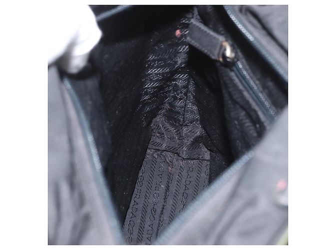 Tote PRADA Plastikkettentasche Nylon Khaki Silber Auth 174554 - Ansicht 20