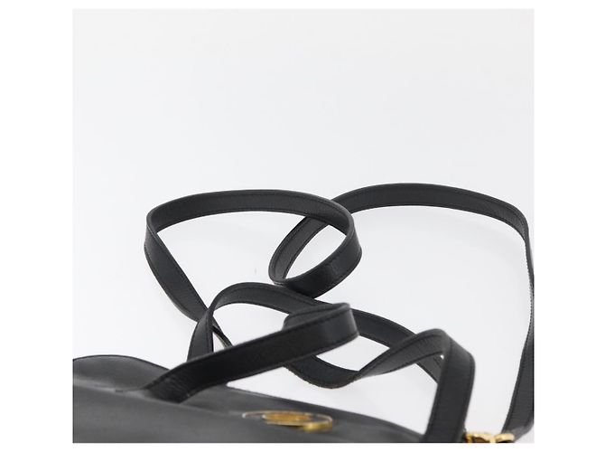 Céline Borsa a mano CELINE Circle in pelle 2 in 1 nera e oro Auth YKZ085 Nero D'oro - vista 15