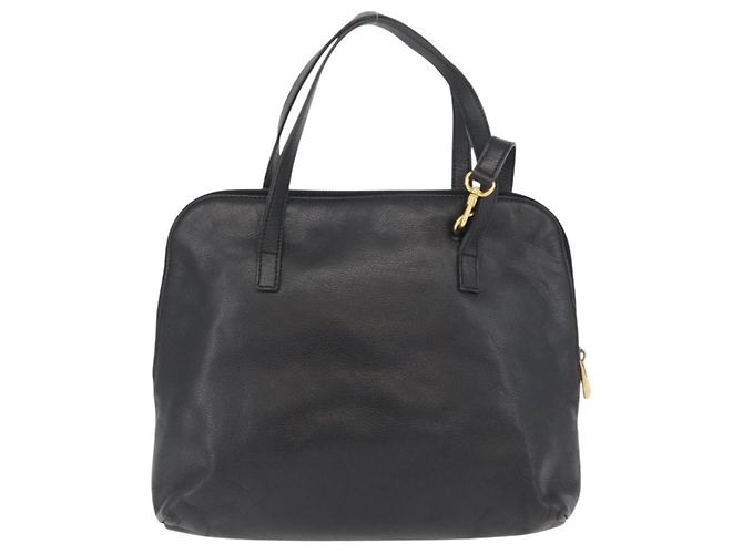 Céline Borsa a mano CELINE Circle in pelle 2 in 1 nera e oro Auth YKZ085 Nero D'oro - vista 2