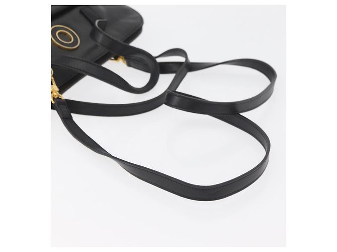 Céline Borsa a mano CELINE Circle in pelle 2 in 1 nera e oro Auth YKZ085 Nero D'oro - vista 8