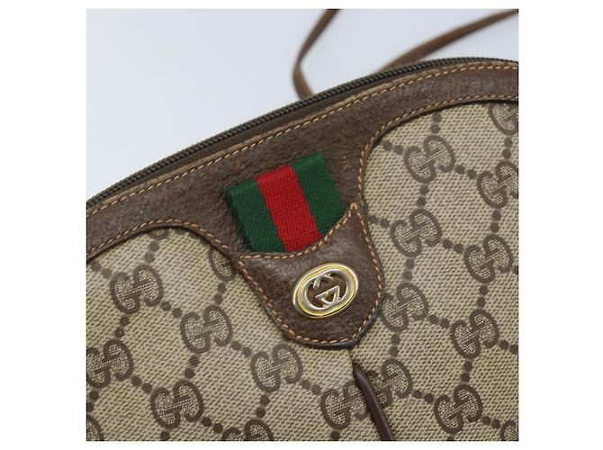 Borsa Sherry Line GG Supreme Web di GUCCI in PVC Beige e Oro 904 02 047 Auth ka3455 D'oro - Ansicht 18