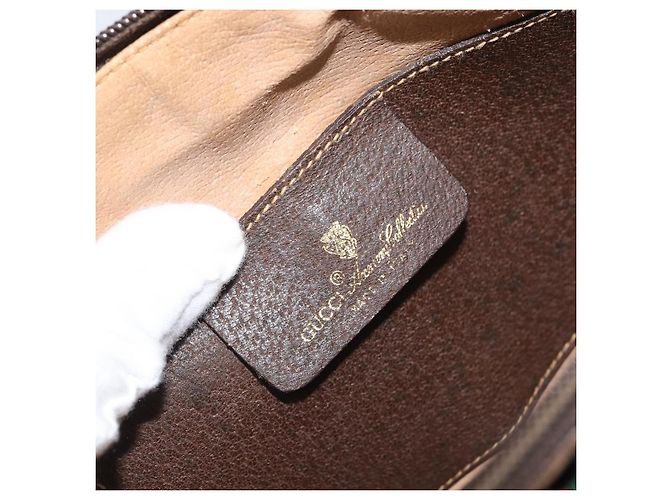 Borsa Sherry Line GG Supreme Web di GUCCI in PVC Beige e Oro 904 02 047 Auth ka3455 D'oro - Ansicht 19