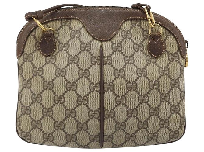 Borsa Sherry Line GG Supreme Web di GUCCI in PVC Beige e Oro 904 02 047 Auth ka3455 D'oro - Ansicht 2