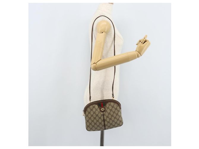 Borsa Sherry Line GG Supreme Web di GUCCI in PVC Beige e Oro 904 02 047 Auth ka3455 D'oro - Ansicht 22