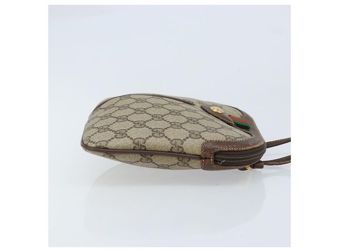 Borsa Sherry Line GG Supreme Web di GUCCI in PVC Beige e Oro 904 02 047 Auth ka3455 D'oro - Ansicht 3