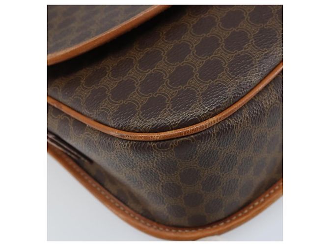 Céline Borsa a Spalla CELINE Macadam Canvas Stella in Pelle PVC Marrone Oro Auth BAZ619A D'oro - vista 15