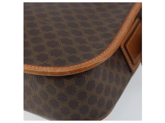 Céline Borsa a Spalla CELINE Macadam Canvas Stella in Pelle PVC Marrone Oro Auth BAZ619A D'oro - vista 16