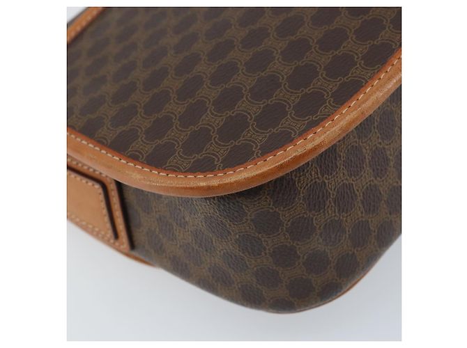 Céline Borsa a Spalla CELINE Macadam Canvas Stella in Pelle PVC Marrone Oro Auth BAZ619A D'oro - vista 17