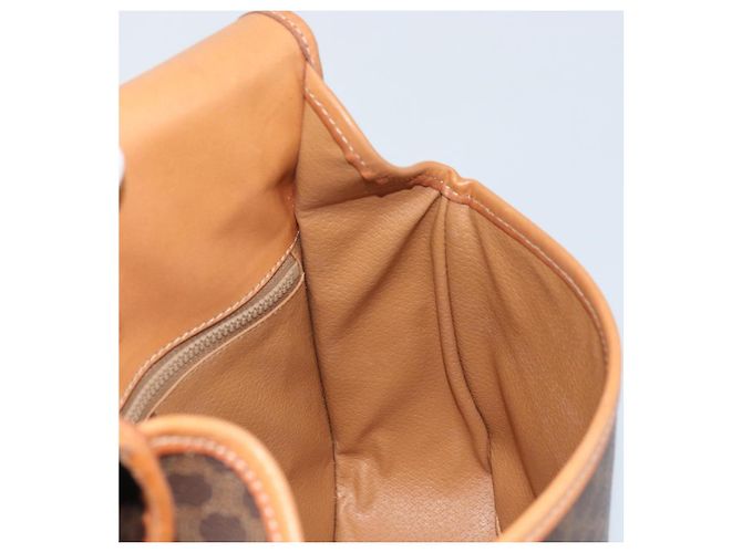 Céline Borsa a Spalla CELINE Macadam Canvas Stella in Pelle PVC Marrone Oro Auth BAZ619A D'oro - vista 20