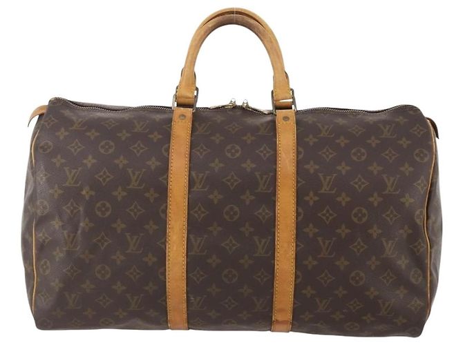 LOUIS VUITTON Borsa Boston Monogram Keepall 50 M41426 Auth LV YKZ016 Monogramma - vista 13