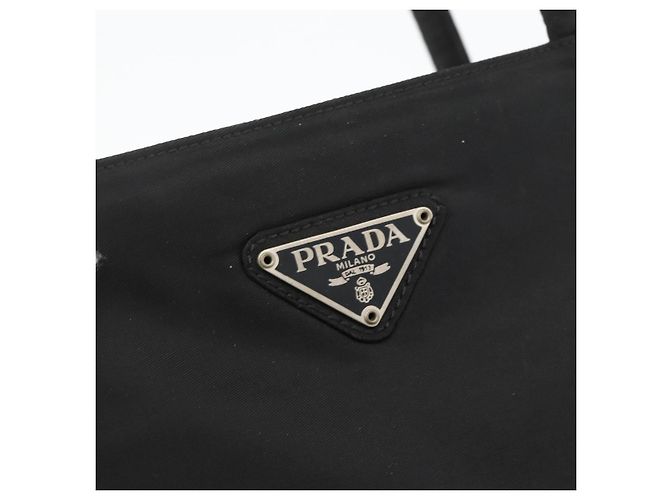 PRADA Borsa a mano in nylon nero argento Auth bs34251 - vista 17