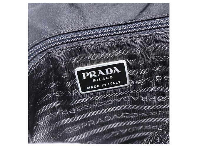 PRADA Borsa a mano in nylon nero argento Auth bs34251 - vista 18