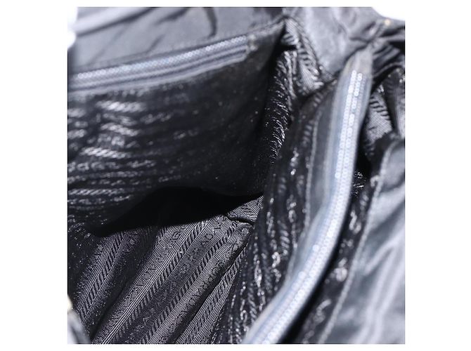 PRADA Borsa a mano in nylon nero argento Auth bs34251 - vista 19