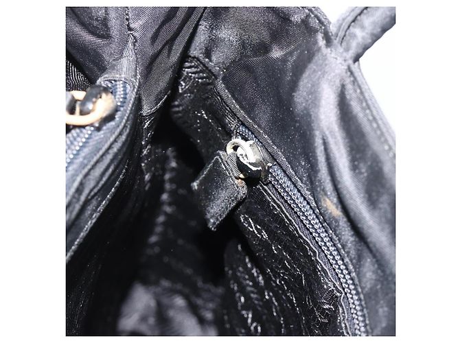 PRADA Borsa a mano in nylon nero argento Auth bs34251 - vista 21