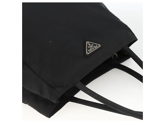 PRADA Borsa a mano in nylon nero argento Auth bs34251 - vista 6