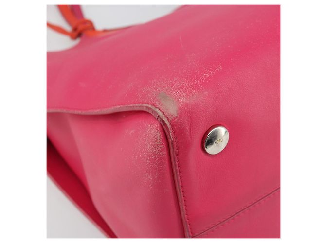 Borsa Tote in pelle rosa argento Christian Dior Auth BAZ635A - vista 14