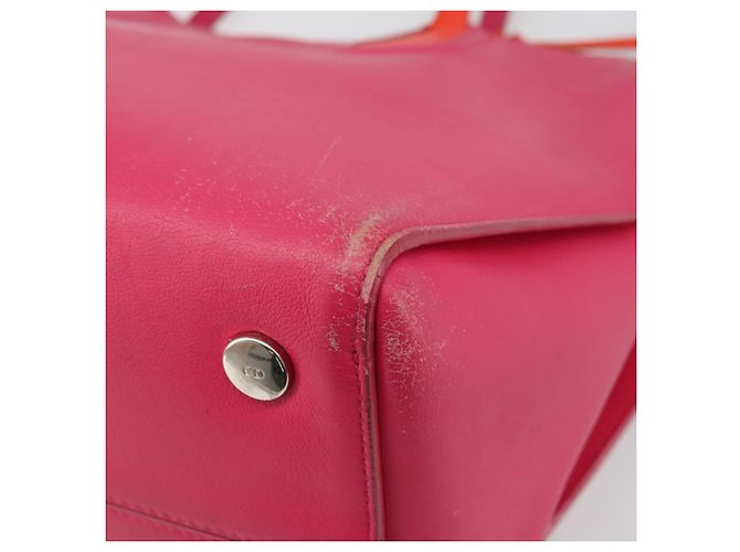 Borsa Tote in pelle rosa argento Christian Dior Auth BAZ635A - vista 15
