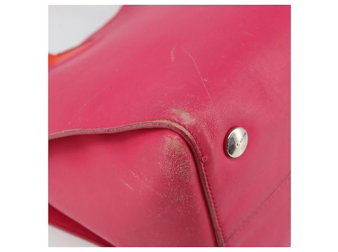 Borsa Tote in pelle rosa argento Christian Dior Auth BAZ635A - vista 16