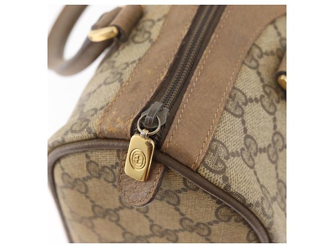 Borsa Boston in PVC beige e oro della linea Sherry GG Supreme di GUCCI 40 02 006 Auth BAZ553 D'oro - vista 10