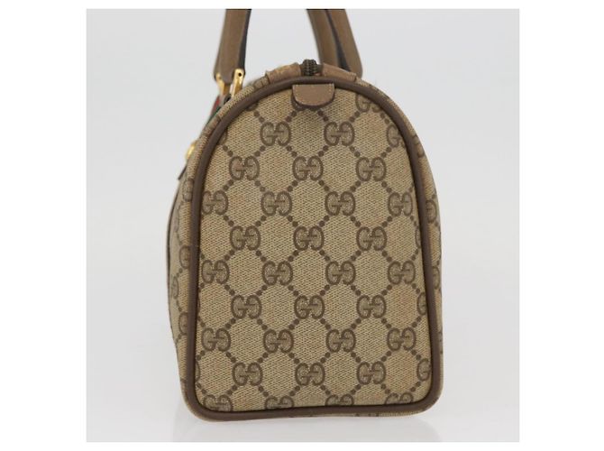 Borsa Boston in PVC beige e oro della linea Sherry GG Supreme di GUCCI 40 02 006 Auth BAZ553 D'oro - vista 3