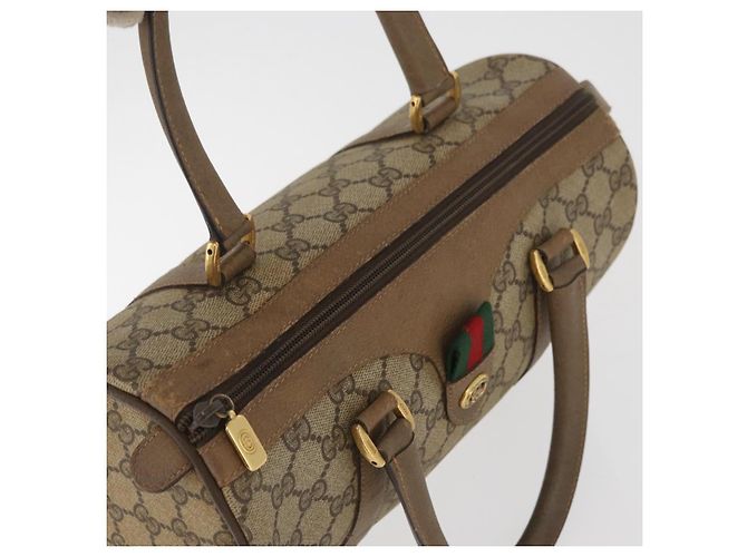 Borsa Boston in PVC beige e oro della linea Sherry GG Supreme di GUCCI 40 02 006 Auth BAZ553 D'oro - vista 6