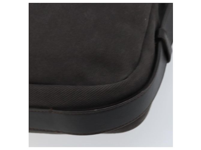 Saint Laurent Borsa a Spalla Mombasa in Tela e Pelle Marrone Scuro Argento Auth hk3606V - vista 16