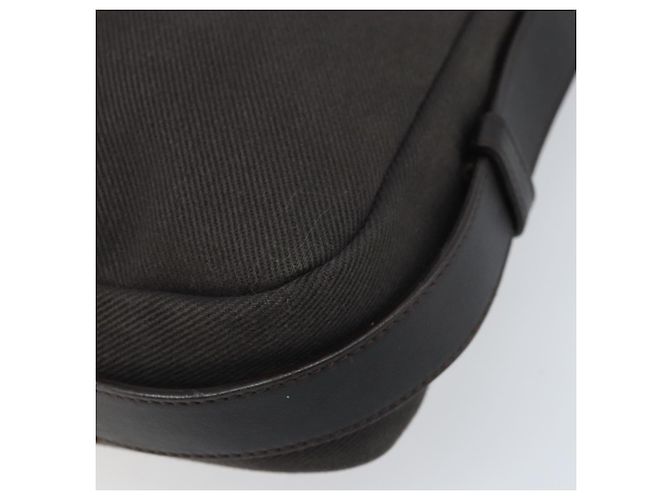 Saint Laurent Borsa a Spalla Mombasa in Tela e Pelle Marrone Scuro Argento Auth hk3606V - vista 9
