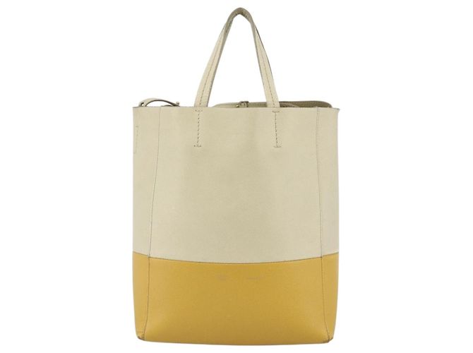 Céline Bolso de Mano CELINE de Cuero 2 en 1 Beige Dorado Auth ka3526 - vista 13