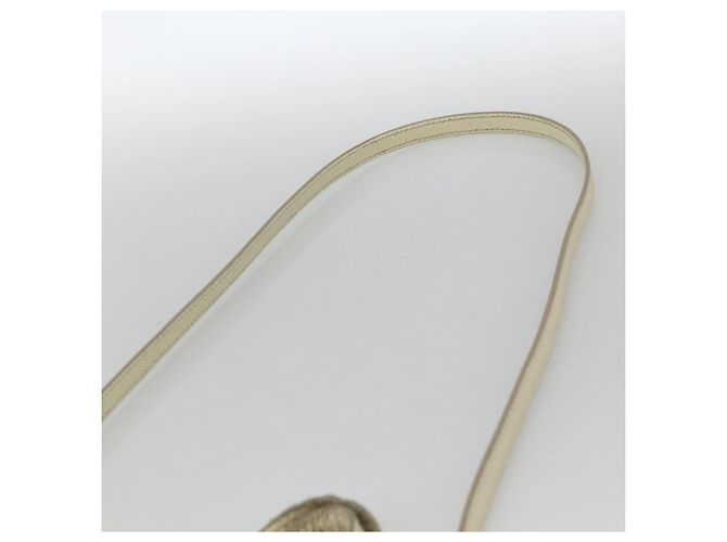 Céline Bolso de Mano CELINE de Cuero 2 en 1 Beige Dorado Auth ka3526 - vista 14