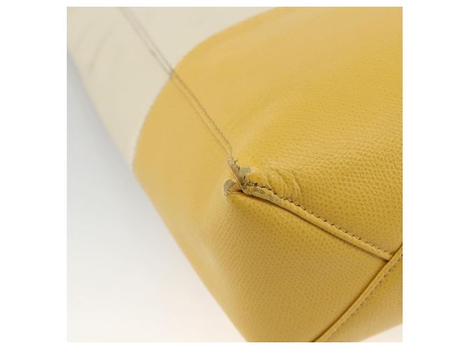 Céline Bolso de Mano CELINE de Cuero 2 en 1 Beige Dorado Auth ka3526 - vista 17