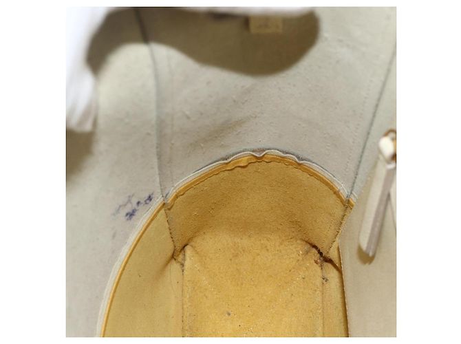 Céline Bolso de Mano CELINE de Cuero 2 en 1 Beige Dorado Auth ka3526 - vista 20