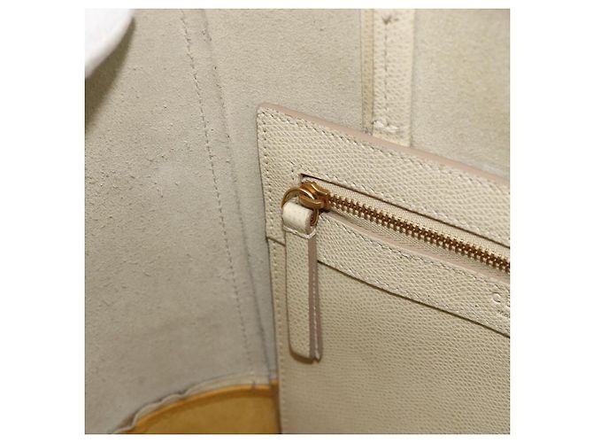 Céline Bolso de Mano CELINE de Cuero 2 en 1 Beige Dorado Auth ka3526 - vista 21