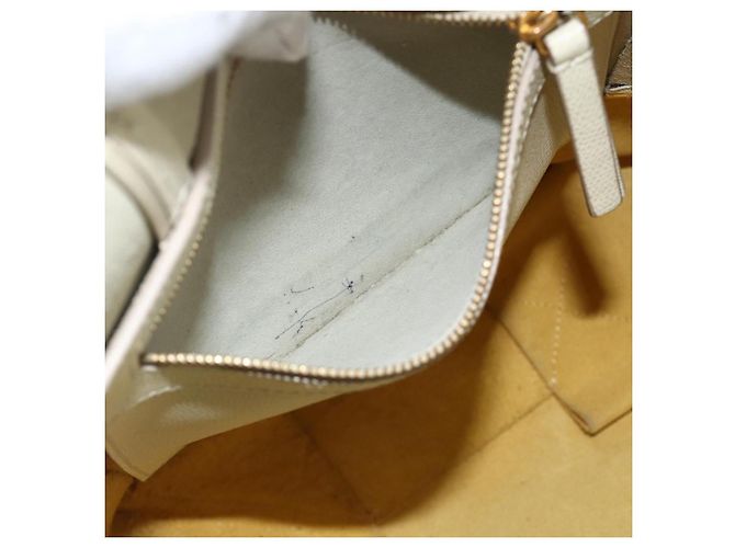 Céline Bolso de Mano CELINE de Cuero 2 en 1 Beige Dorado Auth ka3526 - vista 22