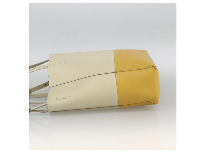 Céline Bolso de Mano CELINE de Cuero 2 en 1 Beige Dorado Auth ka3526 - vista 3