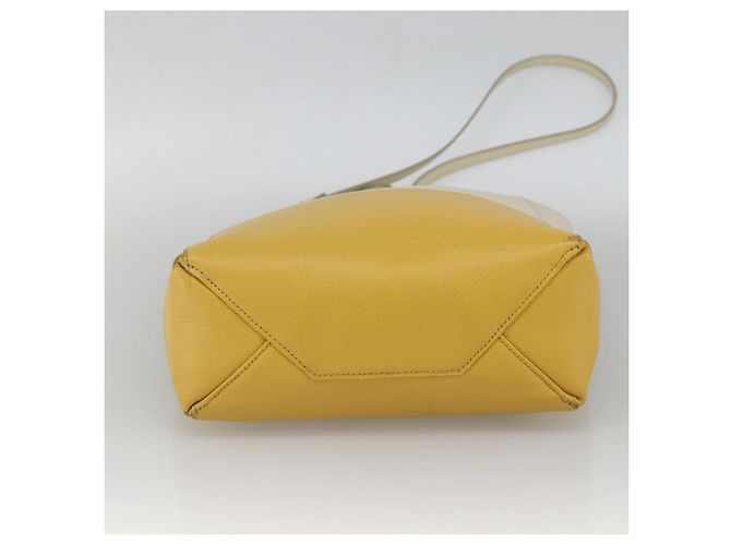 Céline Bolso de Mano CELINE de Cuero 2 en 1 Beige Dorado Auth ka3526 - vista 5