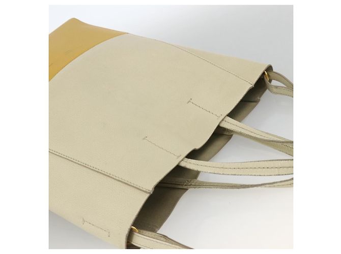 Céline Bolso de Mano CELINE de Cuero 2 en 1 Beige Dorado Auth ka3526 - vista 6